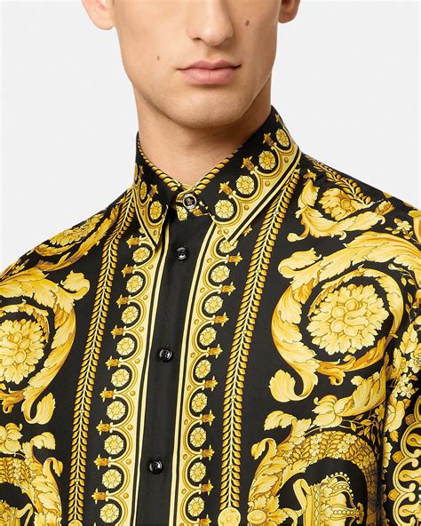 maglia barocco versace|Versace Barocco Print Silk Button.